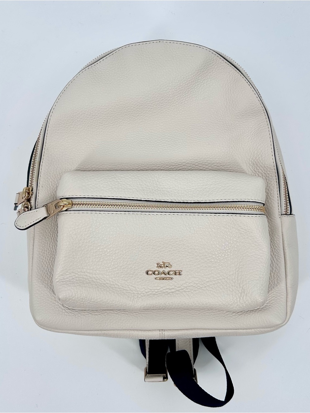 Coach Pebbled Leather Ivory Charlie Backpack Gold Hardware F30550